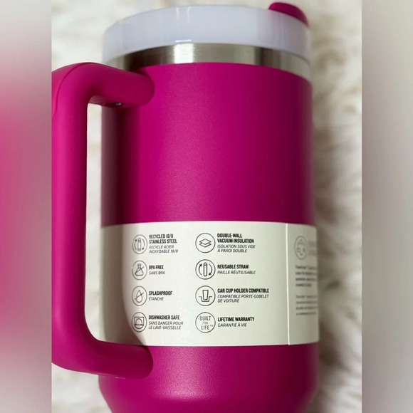 Stanley Tumbler Fuchsia QUENCHER H2.0 FLOWSTATE 40 OZ - Picture 9 of 15